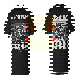 67 Raccoon Rock Graphic Tee Vintage Six Seven 6 7 Meme T-Shirt | Mazezy