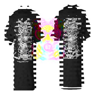 67 Six Seven Meme Leopard Glasses Blowing Bubble Gum T-Shirt | Mazezy