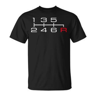 6速マニュアルシフトパターンノブ カーテーマ Tシャツ - Kawaiitshirt