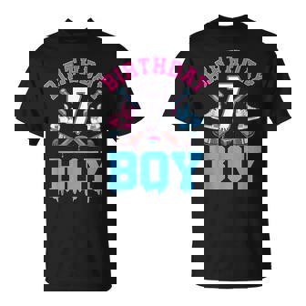 7th Birthday Hockey Ice Cream Drip Boys 7 Year Old Bday T-Shirt | Mazezy