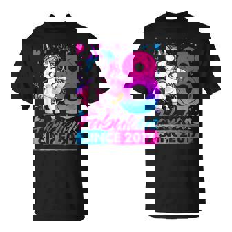 8 Year Old Unicorn For Girls 8Th Birthday Girl Party T-Shirt - Monsterry