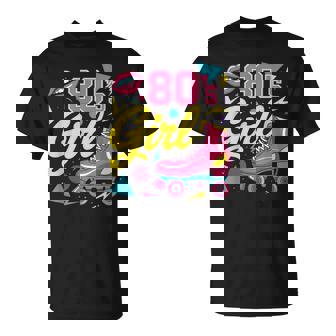 80's Girl Roller Skates Skating Eighties 1980s Nostalgia T-Shirt | Mazezy