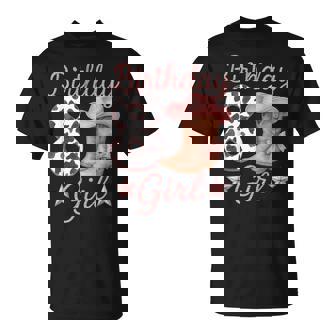 8Th Birthday Girl Cowgirl Boots Hat Cow Western Rodeo Outfit T-Shirt - Thegiftio