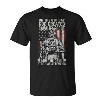 On The 8Th Day God Created Cavalry Scout Us Veteran T-Shirt - Thegiftio UK