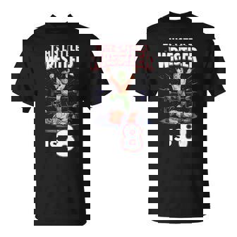 8Th Wrestling Birthday Party This Little Wrestler Is 8 T-Shirt | Mazezy