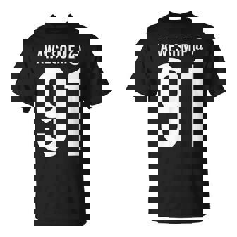 91歳で素晴らしい 面白い91歳の誕生日のお祝い。 Tシャツ - Kawaiitshirt