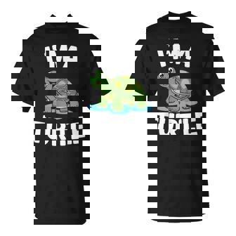 Adorable Tortuga De Dibujos Animados Con Cita Divertida Camiseta unisex - Regaloses