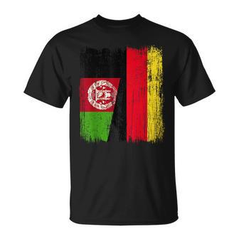 Afghanistan Germany Half Flag Afghan German Heritage T-Shirt | Mazezy