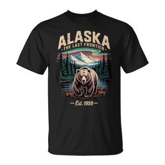 Alaska The Last Frontier Est 1959 Bear Nature T-Shirt - Thegiftio UK