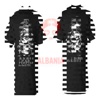 Albania Flag Girl Proud Albanian Roots T-Shirt | Mazezy