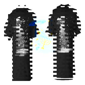 Alien Abduction Hanukkah Menorah UFO Flying Saucer Space T-Shirt | Mazezy