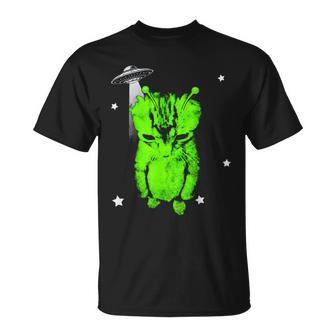 Alien Cat Meme Ufo Vintage Graphic Y2k Silly Cat T-Shirt | Mazezy