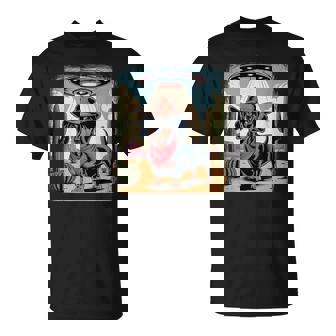 Alien Cowboy Dachshund Wiener Dog UFO T-Shirt | Mazezy