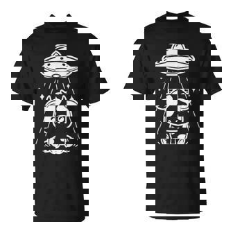 Alien UFO Cow Abduction Extraterrestrial Retro Artwork T-Shirt | Mazezy