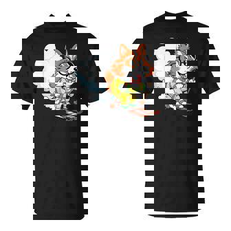 Alpine Ski Dog Nerdy Corgi Bow Tie Glasses T-Shirt | Mazezy