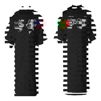 America American US Senegal Senegalese Hearts DNA Flag Day T-Shirt | Mazezy