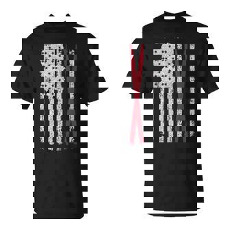 American Flag Drum Sticks Percussion Drummers Drumming T-Shirt | Mazezy