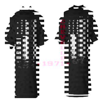 American Flag Jersey Style Chevelle 71 1971 Muscle Car T-Shirt | Mazezy