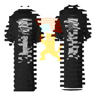 American Flag Upside Down Cat Protesting Tank Top T-Shirt | Mazezy