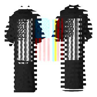 American Heritage Ukrainian Flag Ukraine America 4th Of July T-Shirt | Mazezy