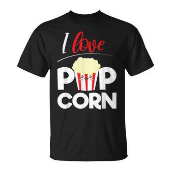 Amo Il Popcorn Cinema Idea Regalonacks Popcorn Maglietta - Novitaregali