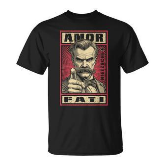 Amor Fati Nietzsche Philosophie Humoristique Propagande Destin Citation T-Shirt - Cadeauxyz