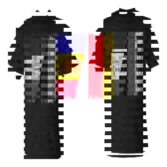 Andorra Germany Half Flag Andorran German Unity Pride T-Shirt | Mazezy