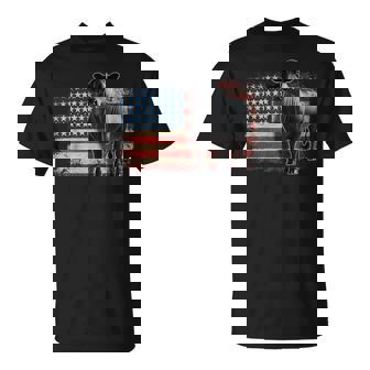 Angus Rancher Usa American Flag Cow T-Shirt | Mazezy
