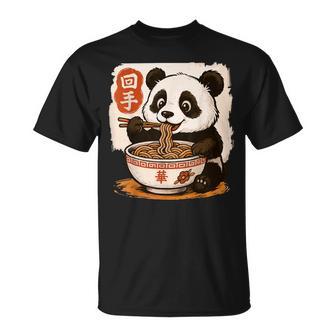 Anime Panda Eating Ramen Japanese Japan T-Shirt - Thegiftio