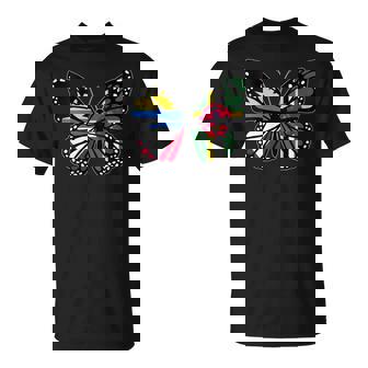 Antigua And Dominica Mix Butterfly Half Antiguan Dominica T-Shirt | Mazezy