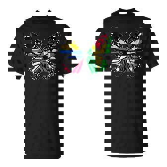 Antigua And Guyana Mix Butterfly Half Antiguan Half Guyanese T-Shirt | Mazezy