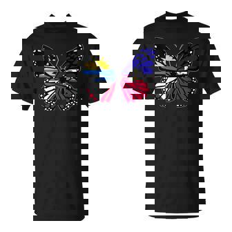 Antigua And Haiti Mix Butterfly Half Antiguan Half Haitian Tank Top T-Shirt | Mazezy