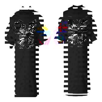 Antigua And Montserrat Butterfly Half Antiguan Montserratian Tank Top T-Shirt | Mazezy