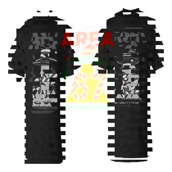 Area 67 Meme Christmas UFO Candy Cane Gen Alpha Xmas Holiday T-Shirt | Mazezy