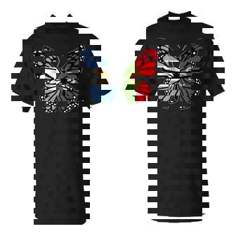 Argentina And Portugal Butterfly Half Argentinian Portuguese Tank Top T-Shirt | Mazezy