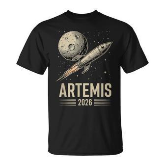 Artemis 2 Launch To The Moon Mission Retro Rocket Ship T-Shirt - Thegiftio