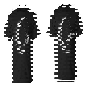 Astronaut Moon Swing Stars Outer Space Galaxy Astronomy T-Shirt - Monsterry