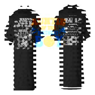 Auntie Of The Birthday Boy Milk And Cookies Lover T-Shirt - Thegiftio