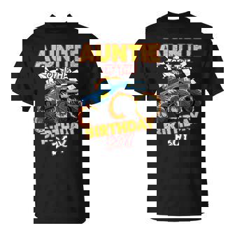 Auntie Of The Birthday Boy Monster Truck Birthday Family T-Shirt - Monsterry
