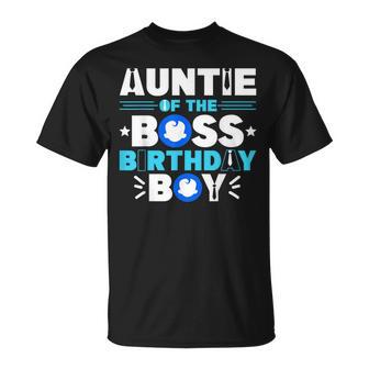 Auntie Of The Boss Birthday Boy Baby Decor Family Matching T-Shirt - Thegiftio UK