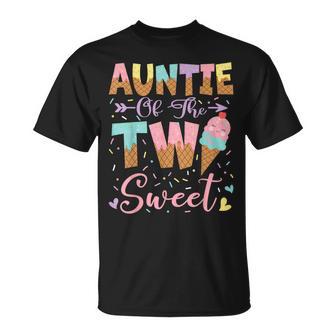 Auntie Of The Two Sweet 2Nd Birthday Summer Ice Cream T-Shirt - Thegiftio UK
