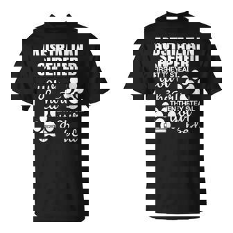 Australian Shepherd Quote Dog Paw Print T-Shirt | Mazezy