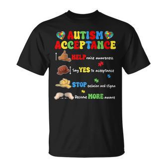 Autism Awareness Acceptance Hand Sign Language Sped Teacher T-Shirt | Mazezy