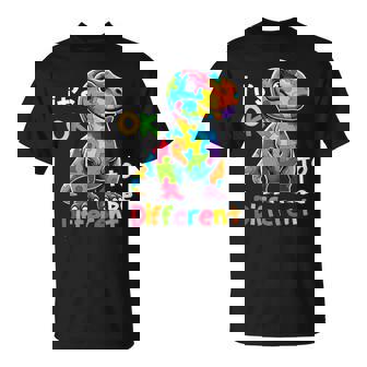 Autism Awareness Cute Dinosaur Animal Its Ok To Be Different T-Shirt - Thegiftio