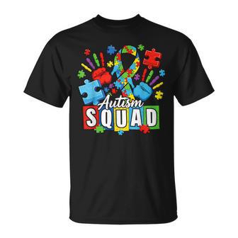 Autism Awareness Autism Support Squad Family Heart Puzzle T-Shirt - Monsterry