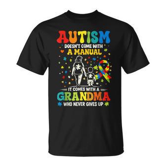 Autism Grandma Doesn't Come With A Manual Awareness Puzzle T-Shirt | Mazezy