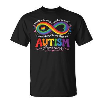 Autism Mom Awareness Rainbow Infinity Neurodiversity Heart T-Shirt - Monsterry