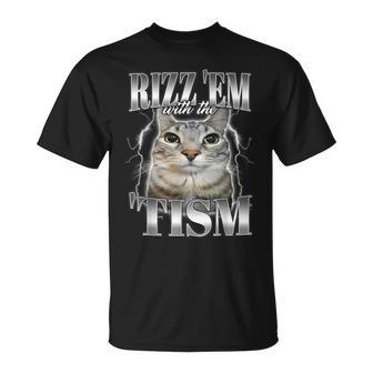 Autism Rizz Em With The Tism Meme Autistic Silly Cat T-Shirt - Monsterry