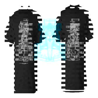 Automotive Blueprint Wireframe Engineering Racing Car T-Shirt | Mazezy