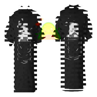 Avocado In Brusttasche -Eganer Humoregetarier Avocado T-Shirt - Geschenkecke